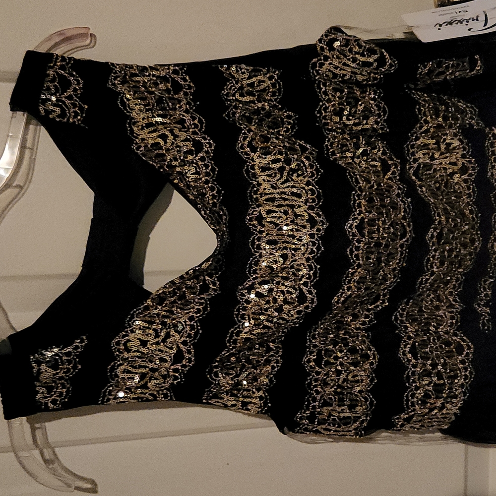 Black and gold sequin top cocktail dress size 22W brand new Trixxi Girl
